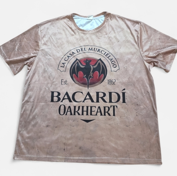 Bacardi Silky Distressed Looking Short Sleeve Men's Tee 4XL X79 - Picture 3 of 6